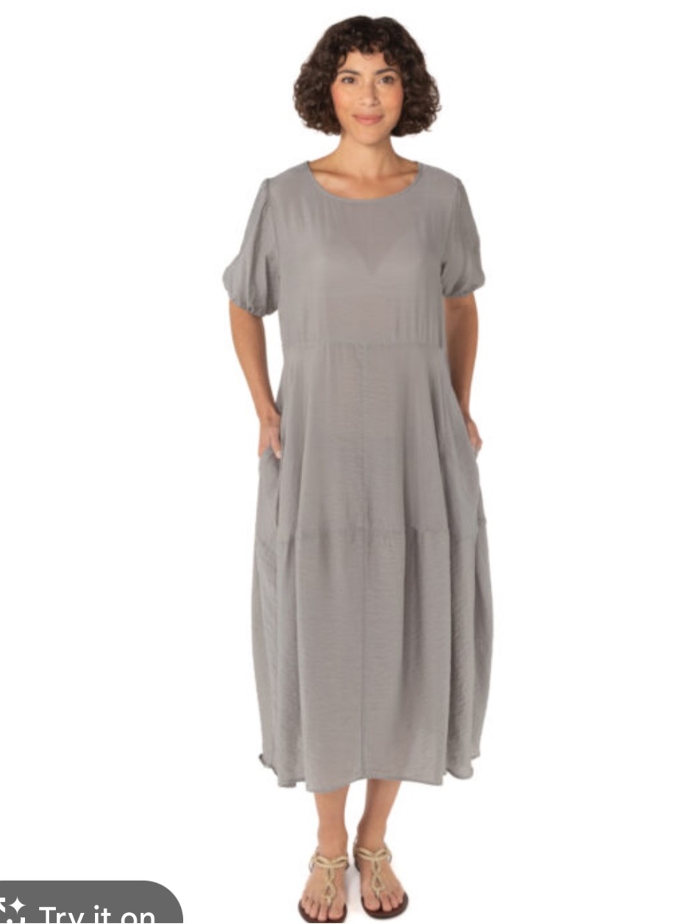 Cut Loose puff sleeve bubble dress gray M